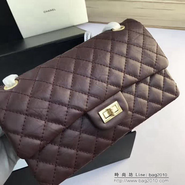 香奈兒CHANEL 225 進口大象紋胎牛皮金銀扣單肩斜挎鏈條包 DSC2035